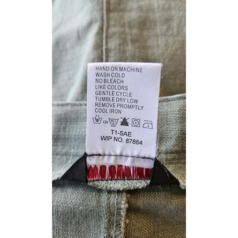 Woolrich Skirt Size 12 Olive Green 100% Cotton Front Pockets